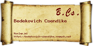 Bedekovich Csendike névjegykártya